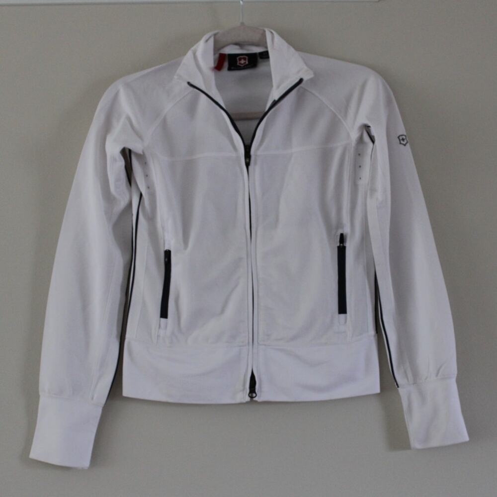 Victorinox‎ Swiss Womens White Full Zip Track Running Jacket XS